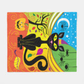 Couverture Polaire Chat de brise effrayant (Devant (Horizontal))