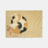 Couverture Polaire Chat de calicot japonais, Hanabusa Itchō (Devant (Horizontal))
