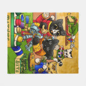 Couverture Polaire Chat de chevalier miniature modèle de peinture cha (Devant (Horizontal))