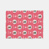 Couverture Polaire Chat de chien répétitif Nom de l'animal et photo r (Devant (Horizontal))