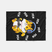 Couverture Polaire Chat de gamer Pew Pew vidéo de jeu chats de jeu Ki (Devant (Horizontal))