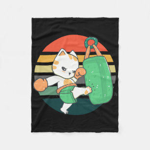 Couverture Polaire Chat de kickboxing Hommes Femmes Enfants
