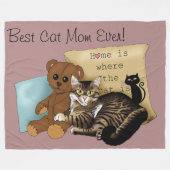 Couverture Polaire Chat de la Fête des Mères (Devant (Horizontal))