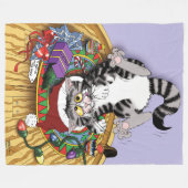 Couverture Polaire Chat de Noël (Devant (Horizontal))