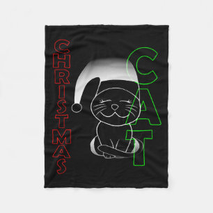 Couverture Polaire Chat de Noël, chat, Noël