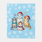 Couverture Polaire Chat de Noël cosy (Devant)