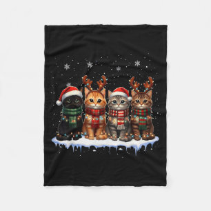 Couverture Polaire Chat de Noël Meowy Christmas Mignon Pour Hommes Fe