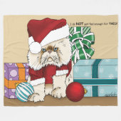 Couverture Polaire Chat de Noël Perse (Devant (Horizontal))