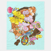 Couverture Polaire Chat de Pâques Orange (Devant)