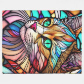 Couverture Polaire Chat de style Verre verni aquarelle (Devant (Horizontal))