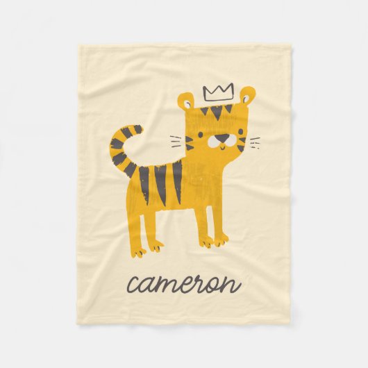 Couverture Polaire Chat de tigre sauvage (Devant)