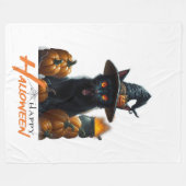 Couverture Polaire Chat d'Halloween (Devant (Horizontal))