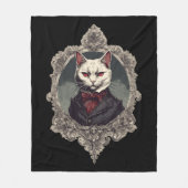 Couverture Polaire Chat d'Halloween, chat Vampire (Devant)