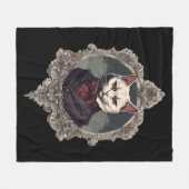Couverture Polaire Chat d'Halloween, chat Vampire (Devant (Horizontal))