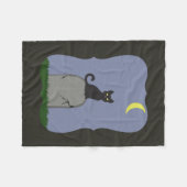 Couverture Polaire Chat d'Halloween éffrayant (Devant (Horizontal))
