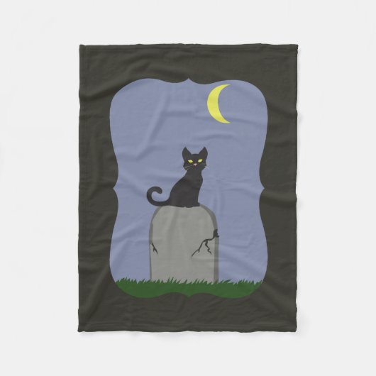 Couverture Polaire Chat d'Halloween éffrayant (Devant)