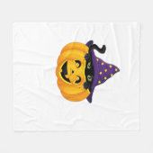 Couverture Polaire Chat d'Halloween en Citrouille - Baguette de chato (Devant (Horizontal))