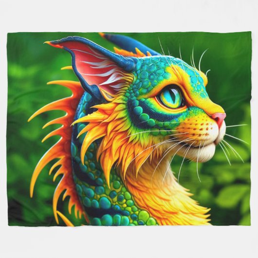 Couverture Polaire Chat Dinosaur (Devant (Horizontal))