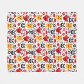 Couverture Polaire Chat, dragon, et panda chanceux de la Chine (Devant (Horizontal))