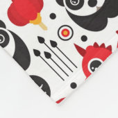 Couverture Polaire Chat, dragon, et panda chanceux de la Chine (Coin)