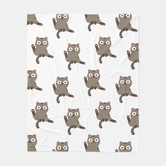Couverture Polaire Chat drôle (Devant)