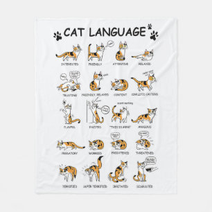 Couverture Polaire Chat Drôle Avec Le Langage Du Corps Émotions Amo