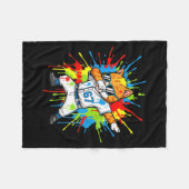 Couverture Polaire Chat drôle de baseball 67 Dabbing 6 7 Crème glacée (Devant (Horizontal))
