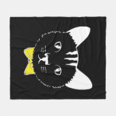 Couverture Polaire Chat drôle mignon (Devant (Horizontal))