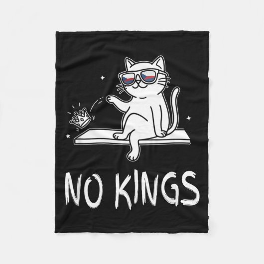 Couverture Polaire Chat Drôle Pas Roi Hommes et Femmes (Devant)