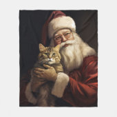 Couverture Polaire Chat du Bengale avec Noël du Père Noël (Devant)