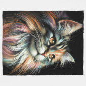 Couverture Polaire Chat dur Pastel en noir (Devant (Horizontal))