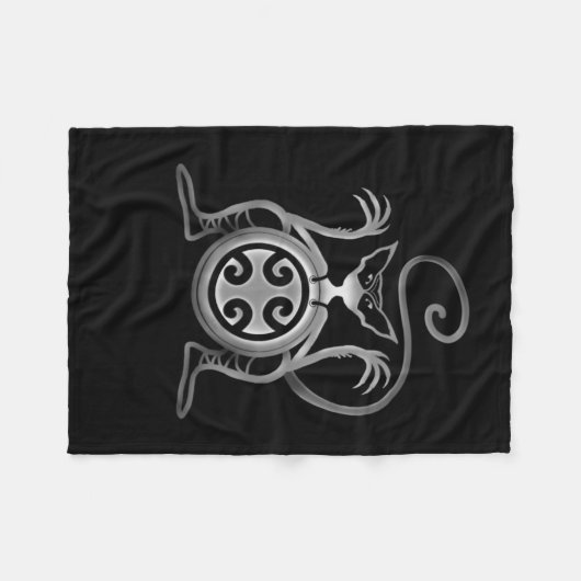 Couverture Polaire Chat effrayant (Devant (Horizontal))