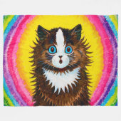 Couverture Polaire Chat en arc-en-ciel, Louis Wain (Devant (Horizontal))