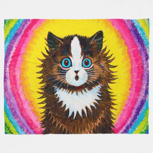 Couverture Polaire Chat en arc-en-ciel, Louis Wain (Devant (Horizontal))