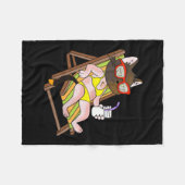 Couverture Polaire Chat en bikini sur chaise longue de plage en train (Devant (Horizontal))