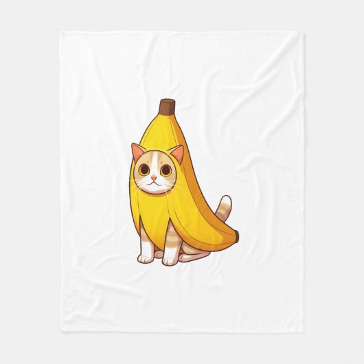 Couverture Polaire Chat en costume de banane (Devant)