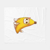 Couverture Polaire Chat en costume de banane (Devant (Horizontal))