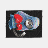 Couverture Polaire Chat En Costume De Boxe (Devant (Horizontal))