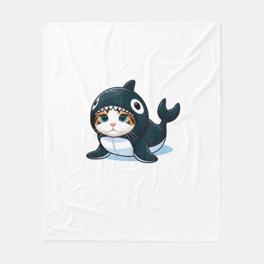 Couverture Polaire Chat en costume Orca (Devant)