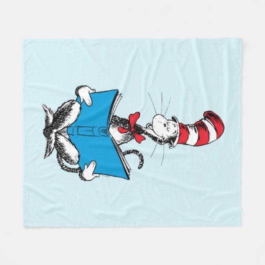 Couverture Polaire Chat en lecture Casquette (Devant (Horizontal))