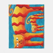Couverture Polaire Chat et chaton fantaisie tendance Whimsical Curved (Devant)