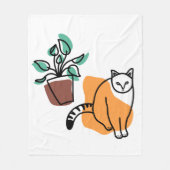 Couverture Polaire Chat et le plante (Devant)