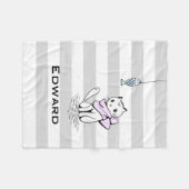 Couverture Polaire Chat et poisson blanc testé (Devant (Horizontal))