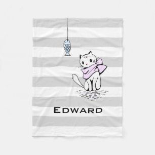 Couverture Polaire Chat et poisson blanc testé