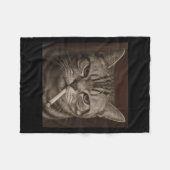 Couverture Polaire Chat Fumeur, Cigarette Kitty Gen Z Mème, Amoureux  (Devant (Horizontal))