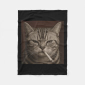 Couverture Polaire Chat Fumeur, Cigarette Kitty Gen Z Mème, Amoureux (Devant)