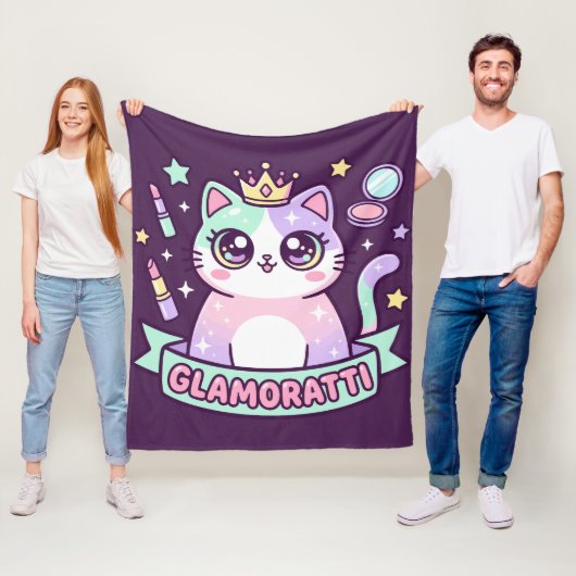 Couverture Polaire Chat Glamoratti (En situation)