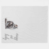 Couverture Polaire Chat gris (Devant (Horizontal))