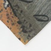 Couverture Polaire Chat gris avec café sur fond ocre (Coin)