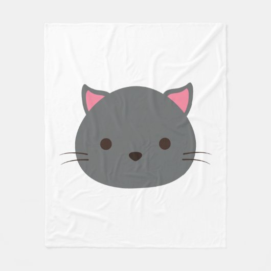 Couverture Polaire Chat gris mûr (Devant)
